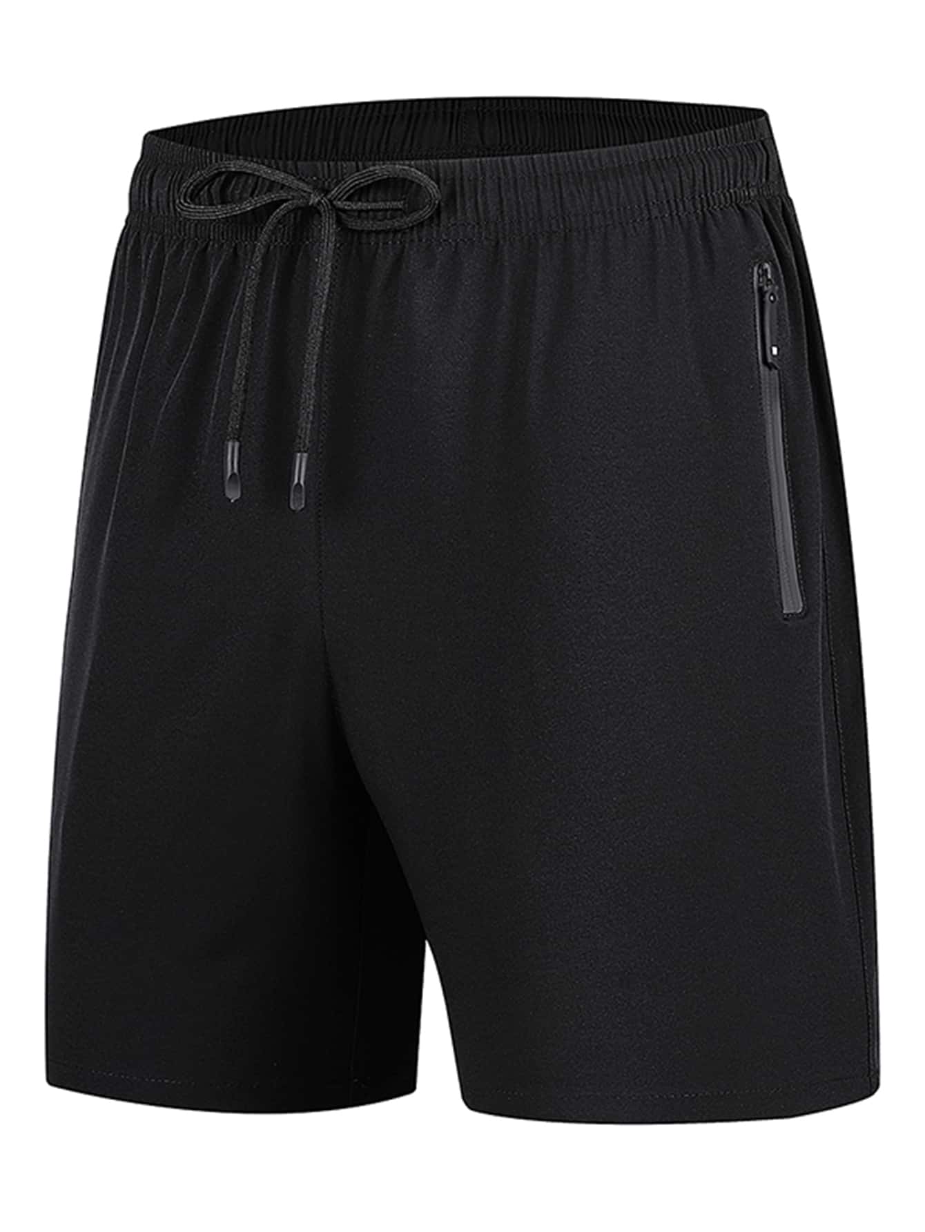 Men's Drawstring Waist Zipper Pocket Shorts