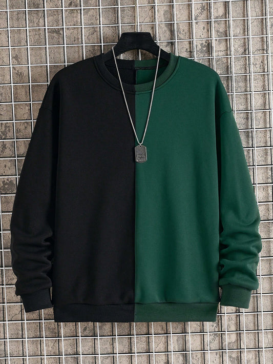 Men's Plus Two Tone Thermal Lined Sweatshirt