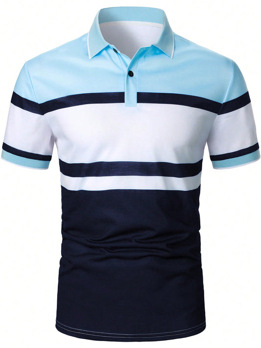 Men's Color Block Polo Shirt