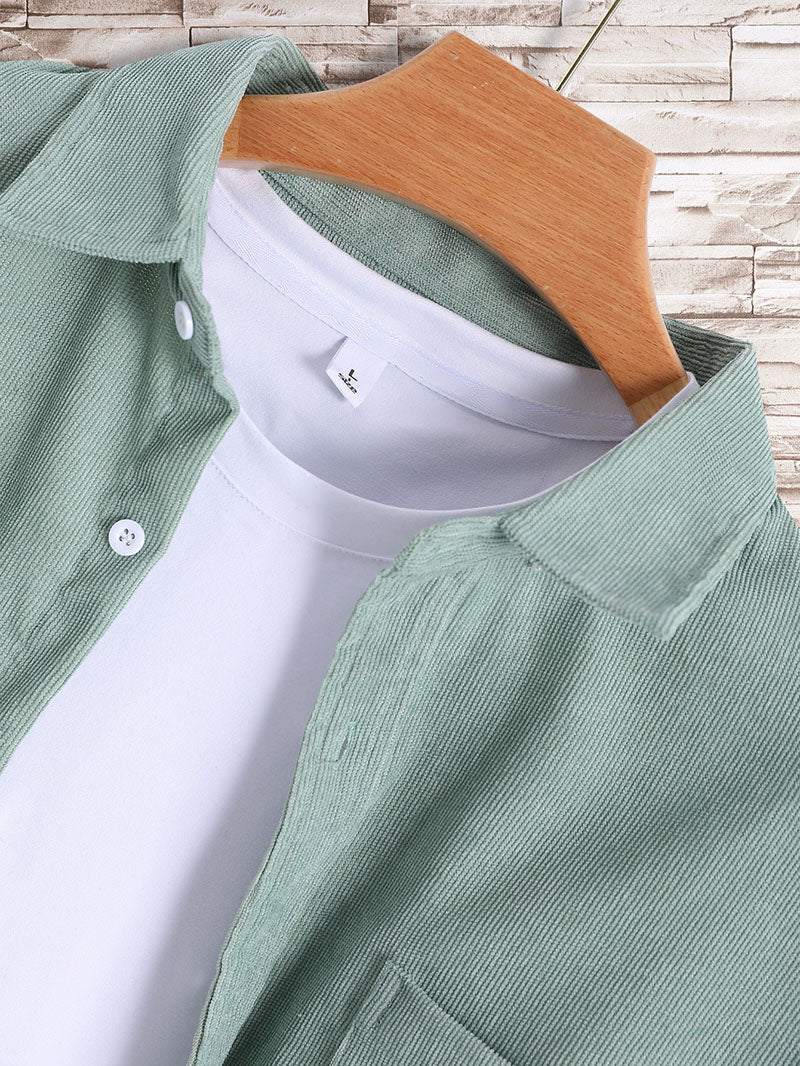 Men's Dual Pocket Button Front Shirt Without Tee