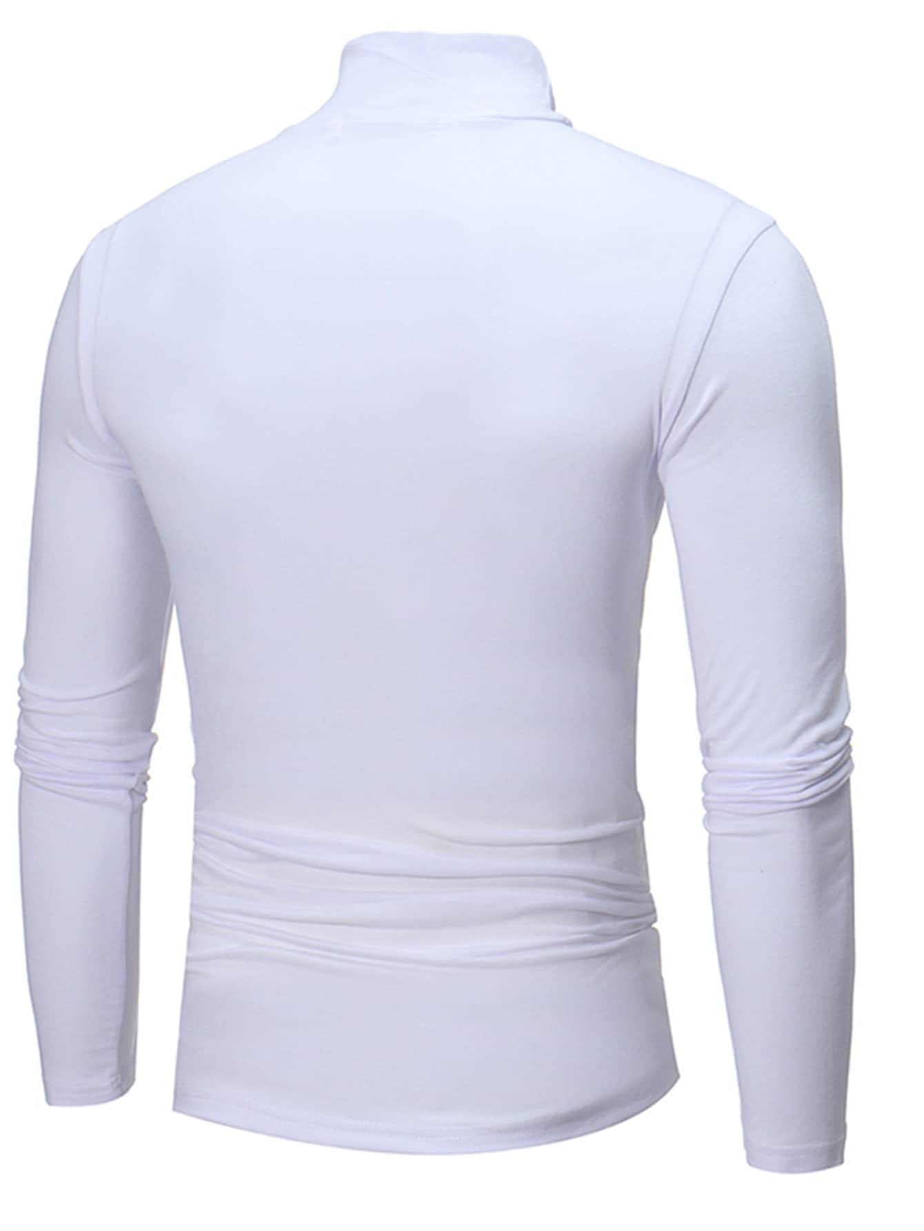 Men's Mock Neck Solid Tee