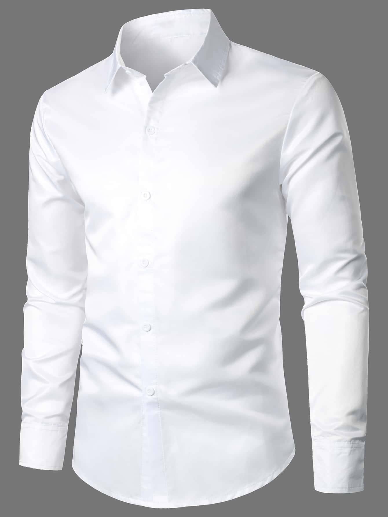 Men's Button Front Solid Shirt
