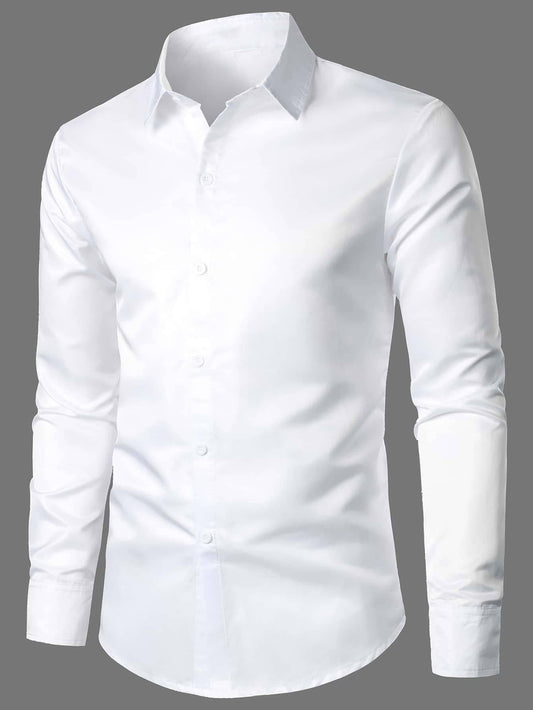 Men's Button Front Solid Shirt