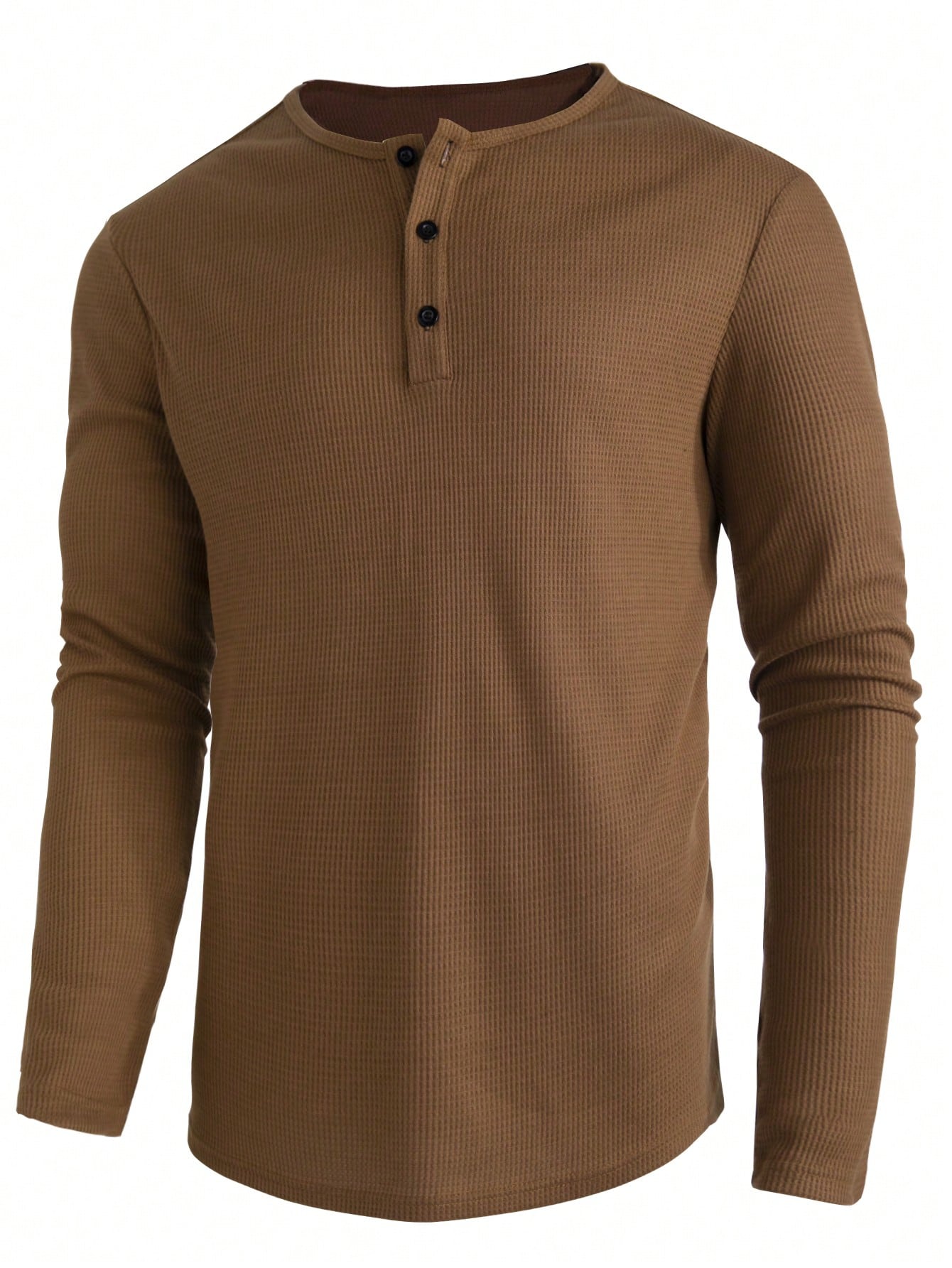 Men's Half Button Waffle Knit Tee