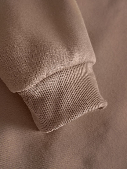 Men's Solid Drawstring Pocket Detail Thermal Lined Sweatshirt