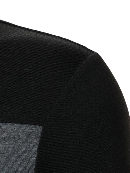 Men's Color Block Quarter Zipper Polo Shirt