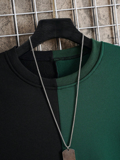 Men's Plus Two Tone Thermal Lined Sweatshirt