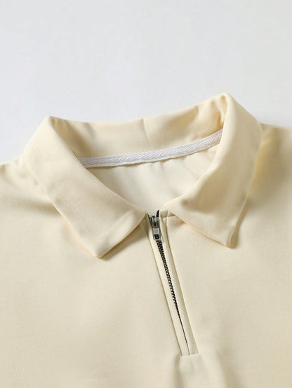 Men's Quarter Zip Polo Shirt