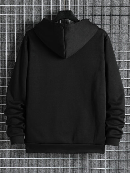 Men's Zip Up Drawstring Slant Pocket Hoodie
