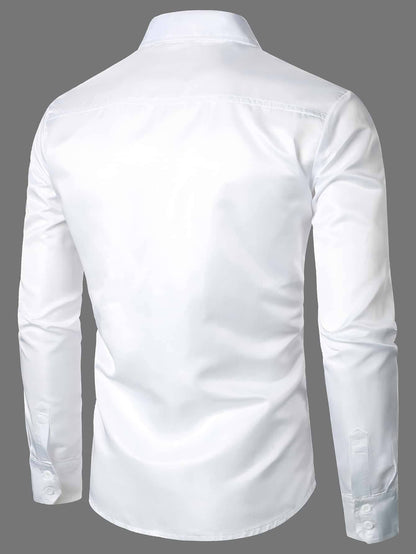 Men's Button Front Solid Shirt