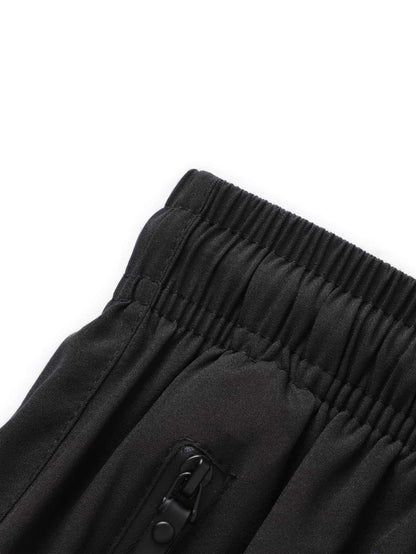 Men's Drawstring Waist Zipper Pocket Shorts