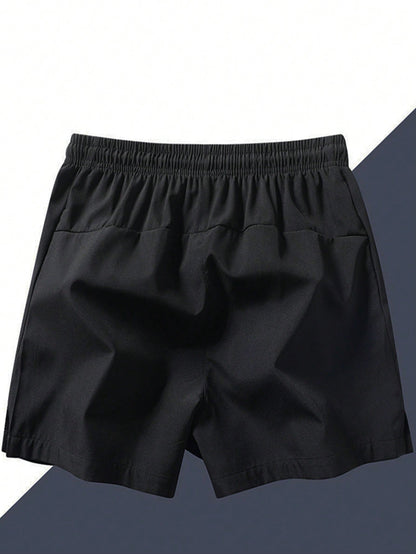 Men's Drawstring Waist Zipper Pocket Shorts