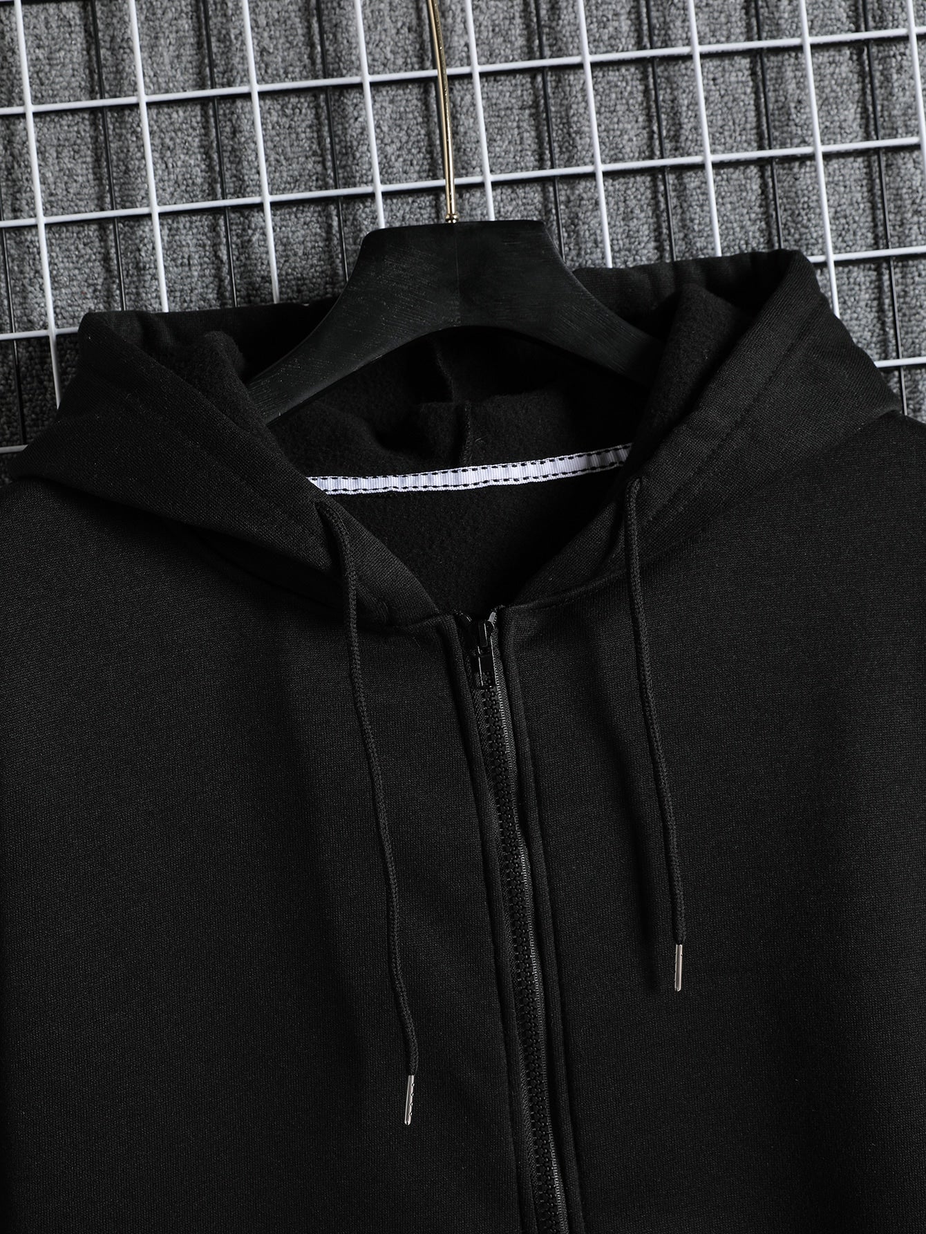 Men's Zip Up Drawstring Slant Pocket Hoodie