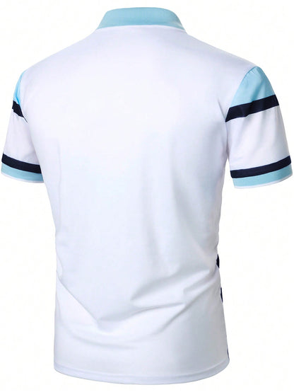 Men's Color Block Polo Shirt