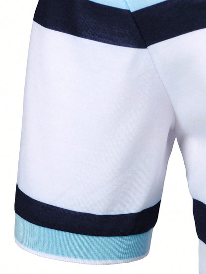 Men's Color Block Polo Shirt